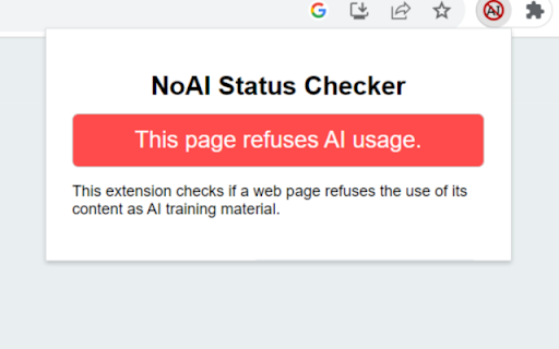 NoAI Status Checker from Chrome web store to be run with OffiDocs Chromium online NoAI Status Checker from Chrome web store to be run with OffiDocs Chromium online
