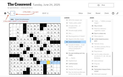 NYT Crosswords Keyboard Shortcuts from Chrome web store to be run with OffiDocs Chromium online NYT Crosswords Keyboard Shortcuts from Chrome web store to be run with OffiDocs Chromium online
