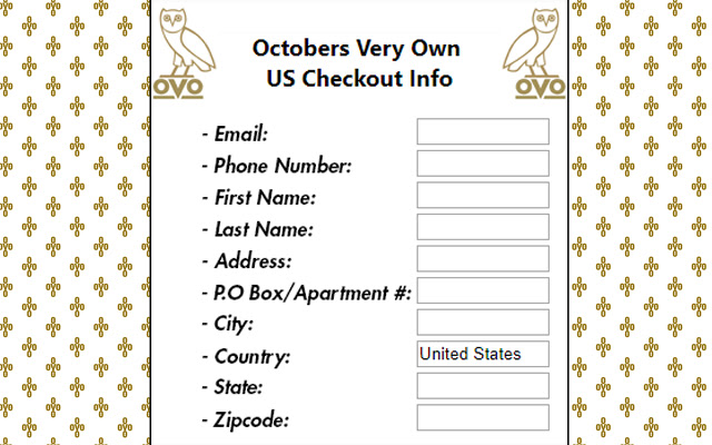 Octobers Very Own Checkout Autofiller from Chrome web store to be run with OffiDocs Chromium online Octobers Very Own Checkout Autofiller from Chrome web store to be run with OffiDocs Chromium online