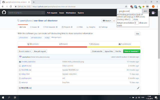 one time url shortener from Chrome web store to be run with OffiDocs Chromium online one time url shortener from Chrome web store to be run with OffiDocs Chromium online