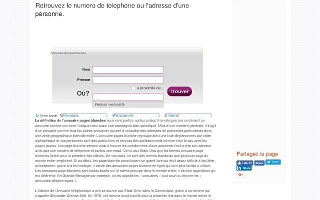 Pages Blanches from Chrome web store to be run with OffiDocs Chromium online Pages Blanches from Chrome web store to be run with OffiDocs Chromium online