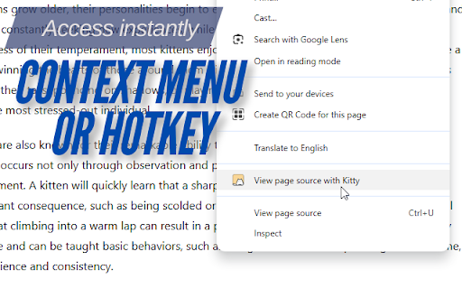 Page Source Kitty from Chrome web store to be run with OffiDocs Chromium online Page Source Kitty from Chrome web store to be run with OffiDocs Chromium online