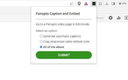 Panopto Caption and Embed from Chrome web store to be run with OffiDocs Chromium online Panopto Caption and Embed from Chrome web store to be run with OffiDocs Chromium online