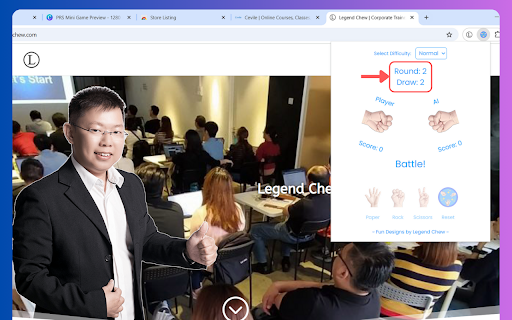 Paper Rock Scissors Mini Game from Chrome web store to be run with OffiDocs Chromium online Paper Rock Scissors Mini Game from Chrome web store to be run with OffiDocs Chromium online