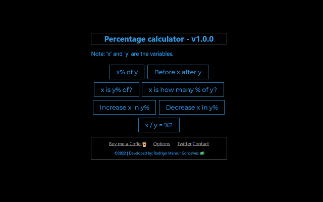 Percents from Chrome web store to be run with OffiDocs Chromium online Percents from Chrome web store to be run with OffiDocs Chromium online