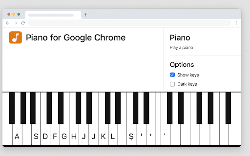 Piano for Google Chrome from Chrome web store to be run with OffiDocs Chromium online Piano for Google Chrome from Chrome web store to be run with OffiDocs Chromium online