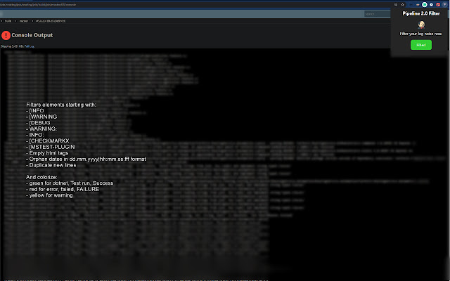 Pipeline Log Filter from Chrome web store to be run with OffiDocs Chromium online Pipeline Log Filter from Chrome web store to be run with OffiDocs Chromium online