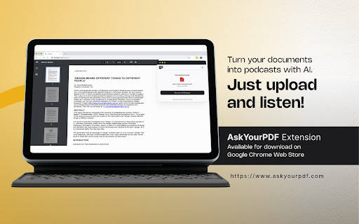 PodcastAnywhere by AskYourPDF from Chrome web store to be run with OffiDocs Chromium online PodcastAnywhere by AskYourPDF from Chrome web store to be run with OffiDocs Chromium online