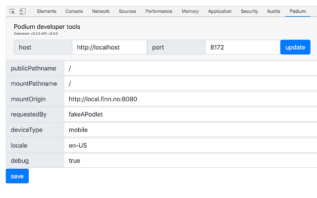 Podium development extension from Chrome web store to be run with OffiDocs Chromium online Podium development extension from Chrome web store to be run with OffiDocs Chromium online