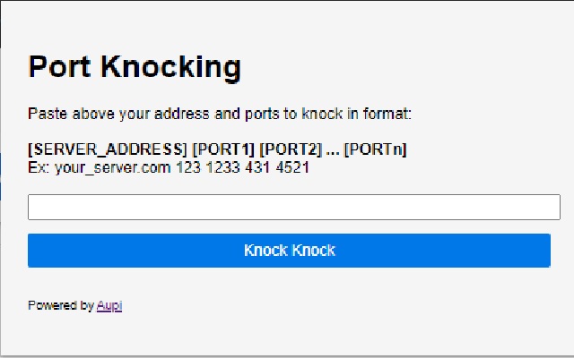 Port Knocking from Chrome web store to be run with OffiDocs Chromium online Port Knocking from Chrome web store to be run with OffiDocs Chromium online