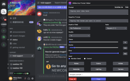 Prompt Tool Midjourney Prompt Helper from Chrome web store to be run with OffiDocs Chromium online Prompt Tool Midjourney Prompt Helper from Chrome web store to be run with OffiDocs Chromium online