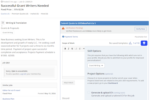 ProposalBot (formerly Upwork Cover Letter Job AI) from Chrome web store to be run with OffiDocs Chromium online ProposalBot (formerly Upwork Cover Letter Job AI) from Chrome web store to be run with OffiDocs Chromium online