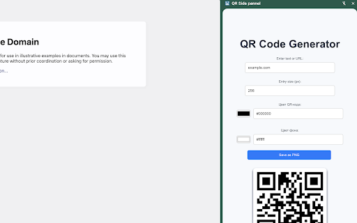 QR Side pannel from Chrome web store to be run with OffiDocs Chromium online QR Side pannel from Chrome web store to be run with OffiDocs Chromium online
