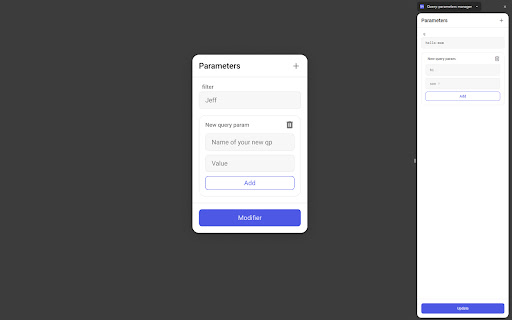 Query parameters manager from Chrome web store to be run with OffiDocs Chromium online Query parameters manager from Chrome web store to be run with OffiDocs Chromium online