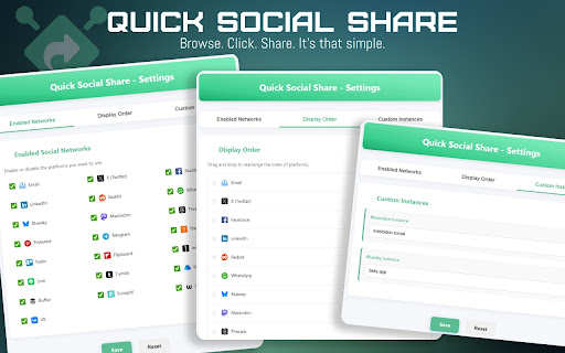Quick Social Share from Chrome web store to be run with OffiDocs Chromium online Quick Social Share from Chrome web store to be run with OffiDocs Chromium online