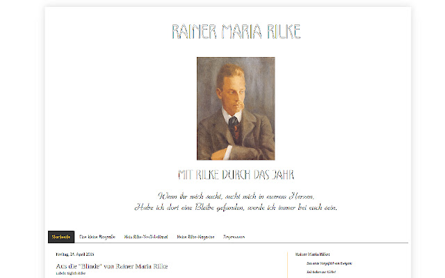 Rainer Maria Rilke App from Chrome web store to be run with OffiDocs Chromium online Rainer Maria Rilke App from Chrome web store to be run with OffiDocs Chromium online
