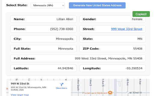 Random Address Generator from Chrome web store to be run with OffiDocs Chromium online Random Address Generator from Chrome web store to be run with OffiDocs Chromium online