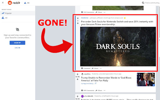 Reddit Promoted Ad Blocker from Chrome web store to be run with OffiDocs Chromium online Reddit Promoted Ad Blocker from Chrome web store to be run with OffiDocs Chromium online