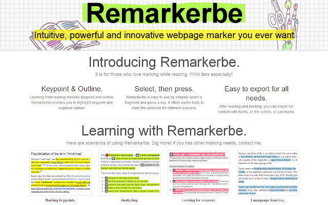 Remarkerbe from Chrome web store to be run with OffiDocs Chromium online Remarkerbe from Chrome web store to be run with OffiDocs Chromium online
