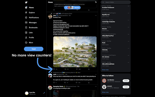 Remove Twitter View Count from Chrome web store to be run with OffiDocs Chromium online Remove Twitter View Count from Chrome web store to be run with OffiDocs Chromium online