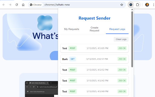 Request Sender from Chrome web store to be run with OffiDocs Chromium online Request Sender from Chrome web store to be run with OffiDocs Chromium online