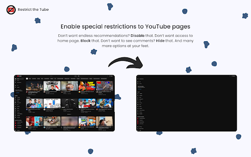 Restrict The Tube: Fight back against YouTube addiction from Chrome web store to be run with OffiDocs Chromium online Restrict The Tube: Fight back against YouTube addiction from Chrome web store to be run with OffiDocs Chromium online