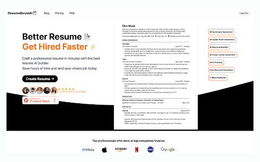 ResumeBoostAI LinkedIn Profile to PDF from Chrome web store to be run with OffiDocs Chromium online ResumeBoostAI LinkedIn Profile to PDF from Chrome web store to be run with OffiDocs Chromium online