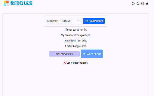 Riddles Unlimited from Chrome web store to be run with OffiDocs Chromium online Riddles Unlimited from Chrome web store to be run with OffiDocs Chromium online