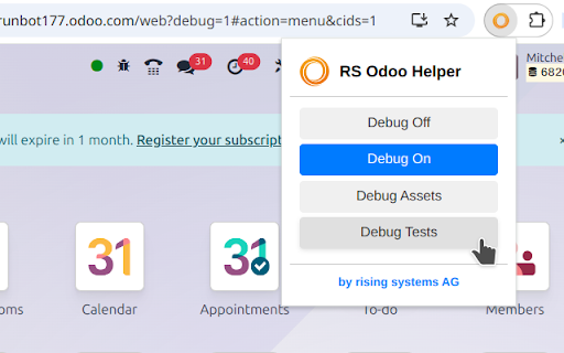 rising systems Odoo helper from Chrome web store to be run with OffiDocs Chromium online rising systems Odoo helper from Chrome web store to be run with OffiDocs Chromium online