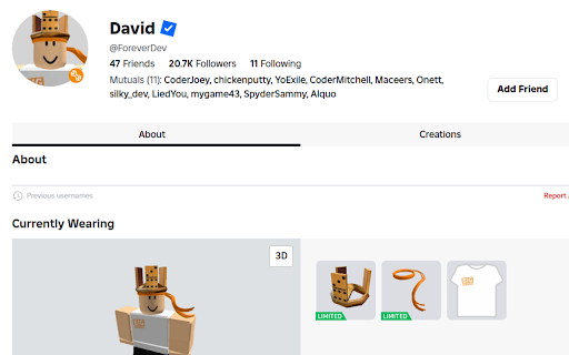Roblox Mutuals Viewer from Chrome web store to be run with OffiDocs Chromium online Roblox Mutuals Viewer from Chrome web store to be run with OffiDocs Chromium online