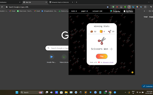 Rock Paper Scissor Simulator from Chrome web store to be run with OffiDocs Chromium online Rock Paper Scissor Simulator from Chrome web store to be run with OffiDocs Chromium online