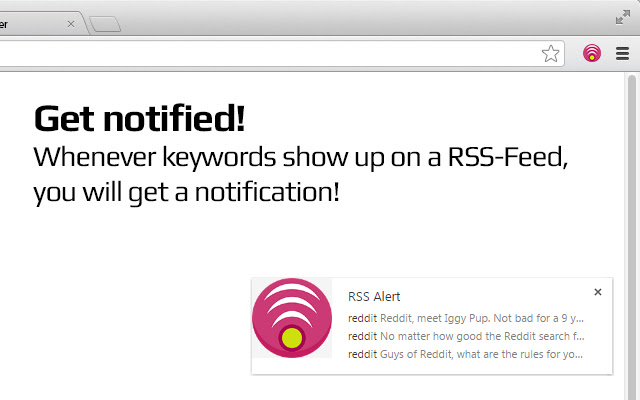RSS Alarm from Chrome web store to be run with OffiDocs Chromium online RSS Alarm from Chrome web store to be run with OffiDocs Chromium online