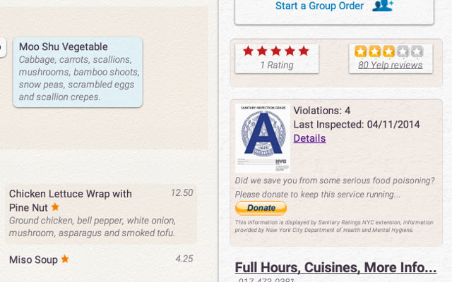 Sanitary Ratings NYC from Chrome web store to be run with OffiDocs Chromium online Sanitary Ratings NYC from Chrome web store to be run with OffiDocs Chromium online