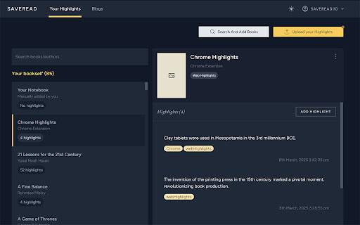 Saveread.io Highlight and Save from Chrome web store to be run with OffiDocs Chromium online Saveread.io Highlight and Save from Chrome web store to be run with OffiDocs Chromium online