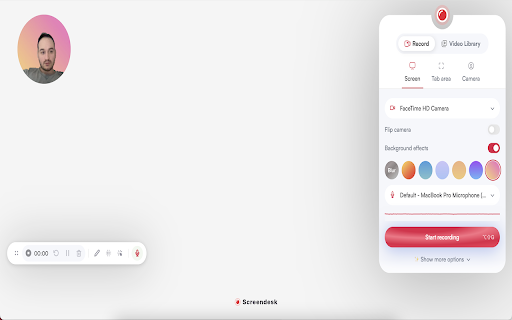 Screendesk Screen Recorder from Chrome web store to be run with OffiDocs Chromium online Screendesk Screen Recorder from Chrome web store to be run with OffiDocs Chromium online