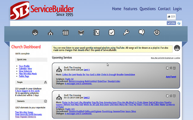 ServiceBuilder Worship Planning from Chrome web store to be run with OffiDocs Chromium online ServiceBuilder Worship Planning from Chrome web store to be run with OffiDocs Chromium online