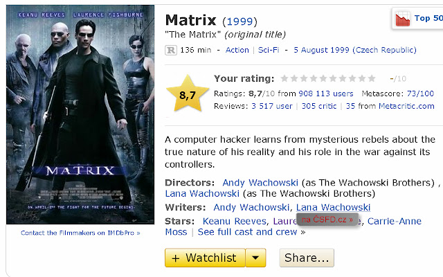 ČSFD.cz Linker from Chrome web store to be run with OffiDocs Chromium online ČSFD.cz Linker from Chrome web store to be run with OffiDocs Chromium online