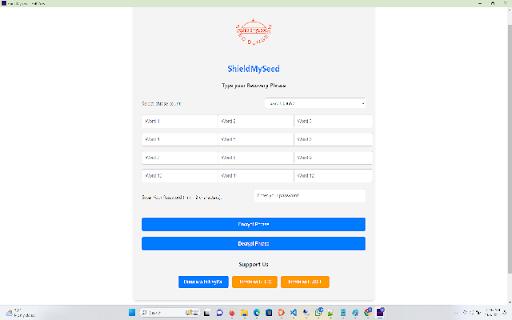 ShieldMySeed from Chrome web store to be run with OffiDocs Chromium online ShieldMySeed from Chrome web store to be run with OffiDocs Chromium online