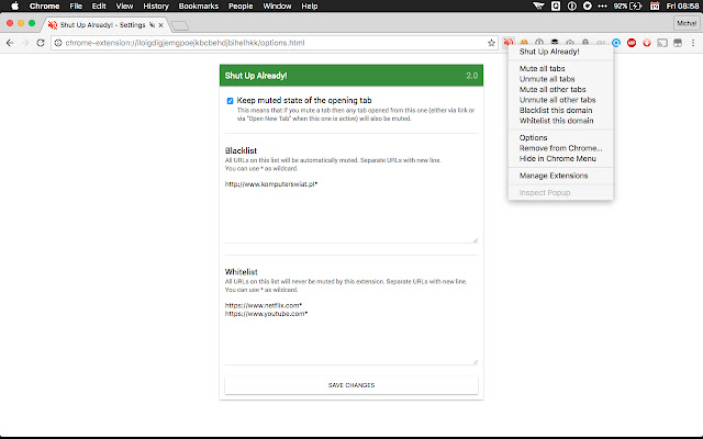 Shut Up Already! from Chrome web store to be run with OffiDocs Chromium online Shut Up Already! from Chrome web store to be run with OffiDocs Chromium online