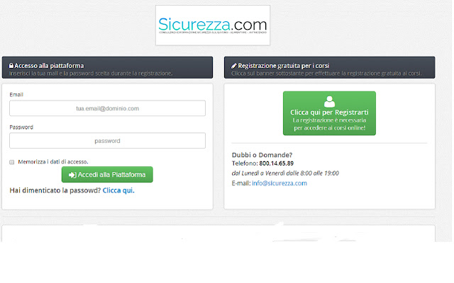 Sicurezza.com from Chrome web store to be run with OffiDocs Chromium online Sicurezza.com from Chrome web store to be run with OffiDocs Chromium online