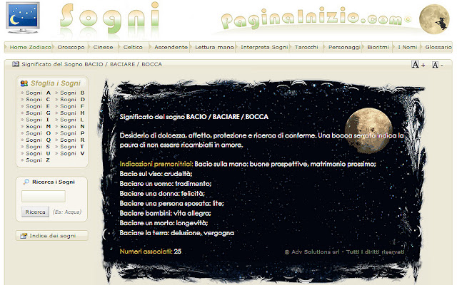 Significato dei Sogni from Chrome web store to be run with OffiDocs Chromium online Significato dei Sogni from Chrome web store to be run with OffiDocs Chromium online