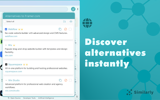 Similarly Find similar sites pages from Chrome web store to be run with OffiDocs Chromium online Similarly Find similar sites pages from Chrome web store to be run with OffiDocs Chromium online