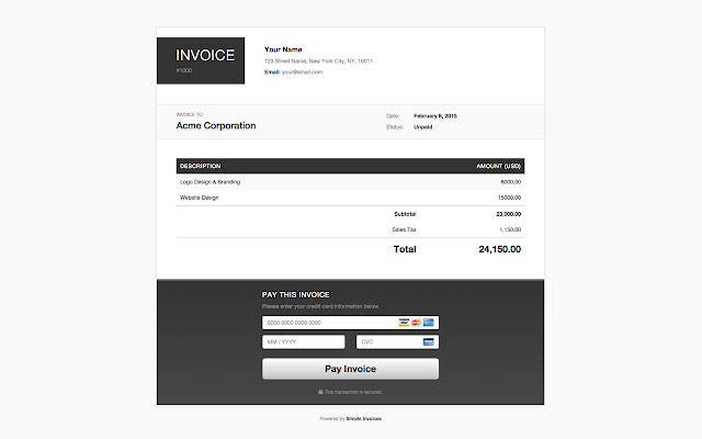 Simple Invoices from Chrome web store to be run with OffiDocs Chromium online Simple Invoices from Chrome web store to be run with OffiDocs Chromium online