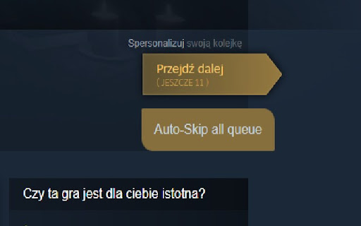 Skip Steam Discovery Queue from Chrome web store to be run with OffiDocs Chromium online Skip Steam Discovery Queue from Chrome web store to be run with OffiDocs Chromium online