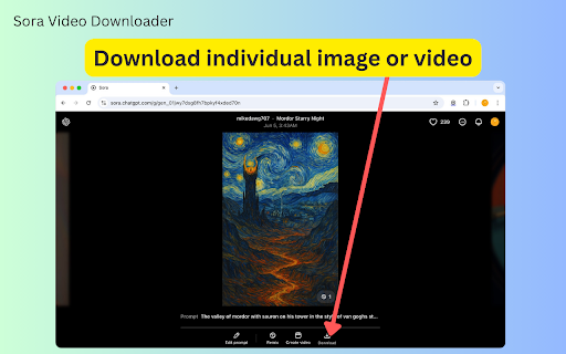 Sora Video Downloader Download OpenAI Sora videos and images from Chrome web store to be run with OffiDocs Chromium online Sora Video Downloader Download OpenAI Sora videos and images from Chrome web store to be run with OffiDocs Chromium online