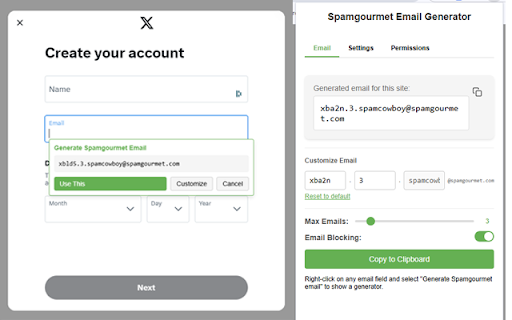 Spamgourmet Email Generator (Unofficial) from Chrome web store to be run with OffiDocs Chromium online Spamgourmet Email Generator (Unofficial) from Chrome web store to be run with OffiDocs Chromium online