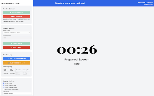 Speech Timer for Toastmasters from Chrome web store to be run with OffiDocs Chromium online Speech Timer for Toastmasters from Chrome web store to be run with OffiDocs Chromium online