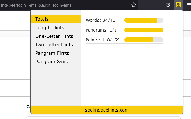 Spelling Bee Hints from Chrome web store to be run with OffiDocs Chromium online Spelling Bee Hints from Chrome web store to be run with OffiDocs Chromium online