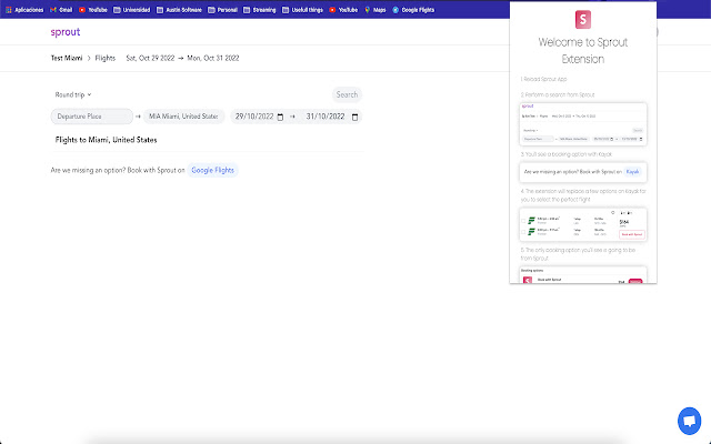 Sprout Travel Extension from Chrome web store to be run with OffiDocs Chromium online Sprout Travel Extension from Chrome web store to be run with OffiDocs Chromium online