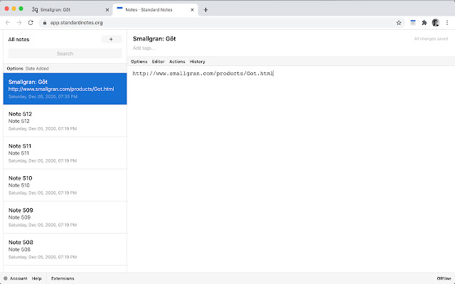Standard Notes page bookmarks from Chrome web store to be run with OffiDocs Chromium online Standard Notes page bookmarks from Chrome web store to be run with OffiDocs Chromium online